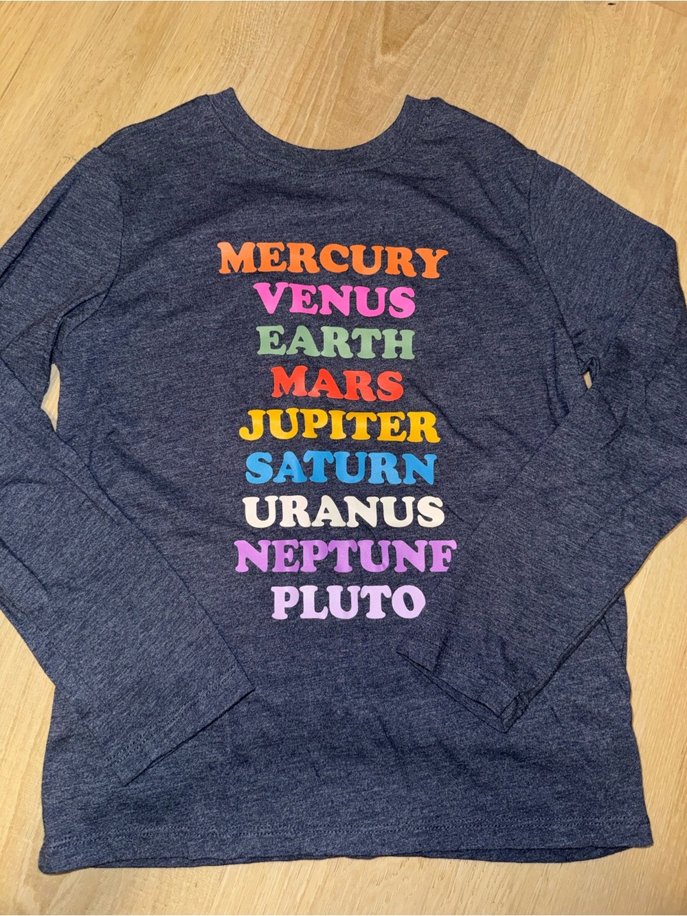 Kids' Long Sleeve Planet Print Shirt - Navy
